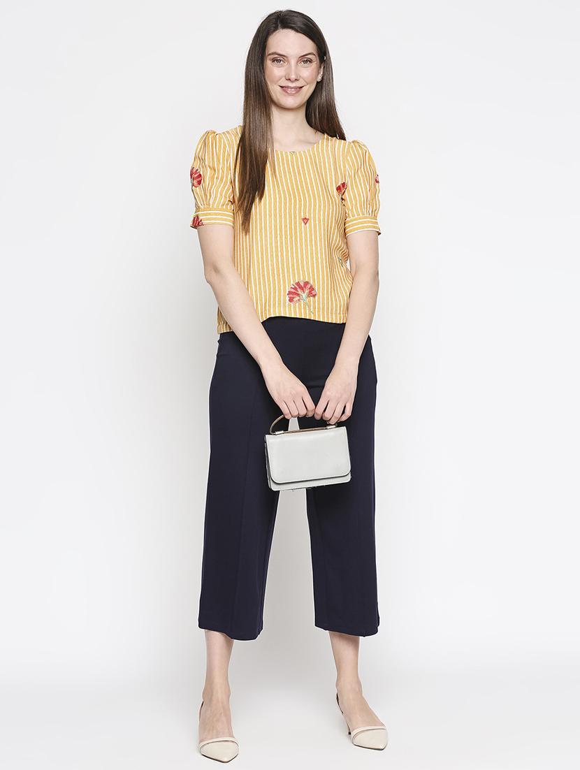 mid rise solid cropped trouser - 18030163 - Standard Image - 3