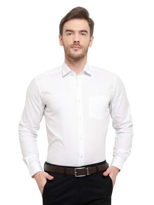 mens micro print formal shirt - 18030692 - Standard Image - 0