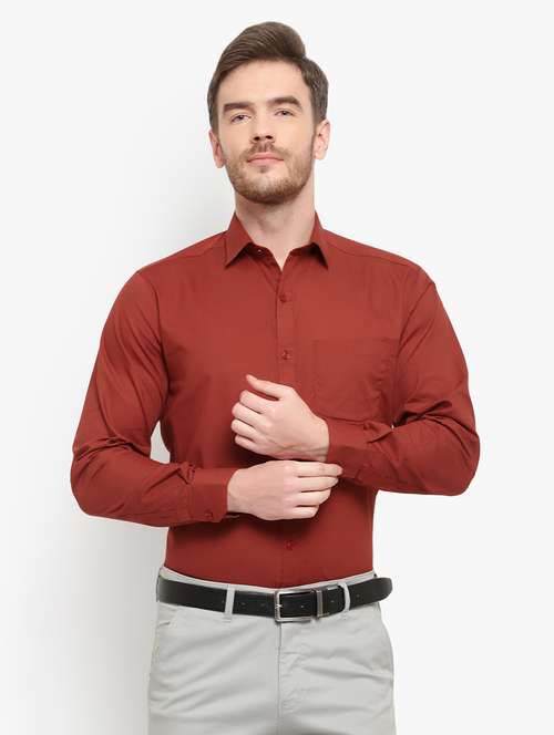 mens solids formal shirt - 18030713 - Standard Image - 0