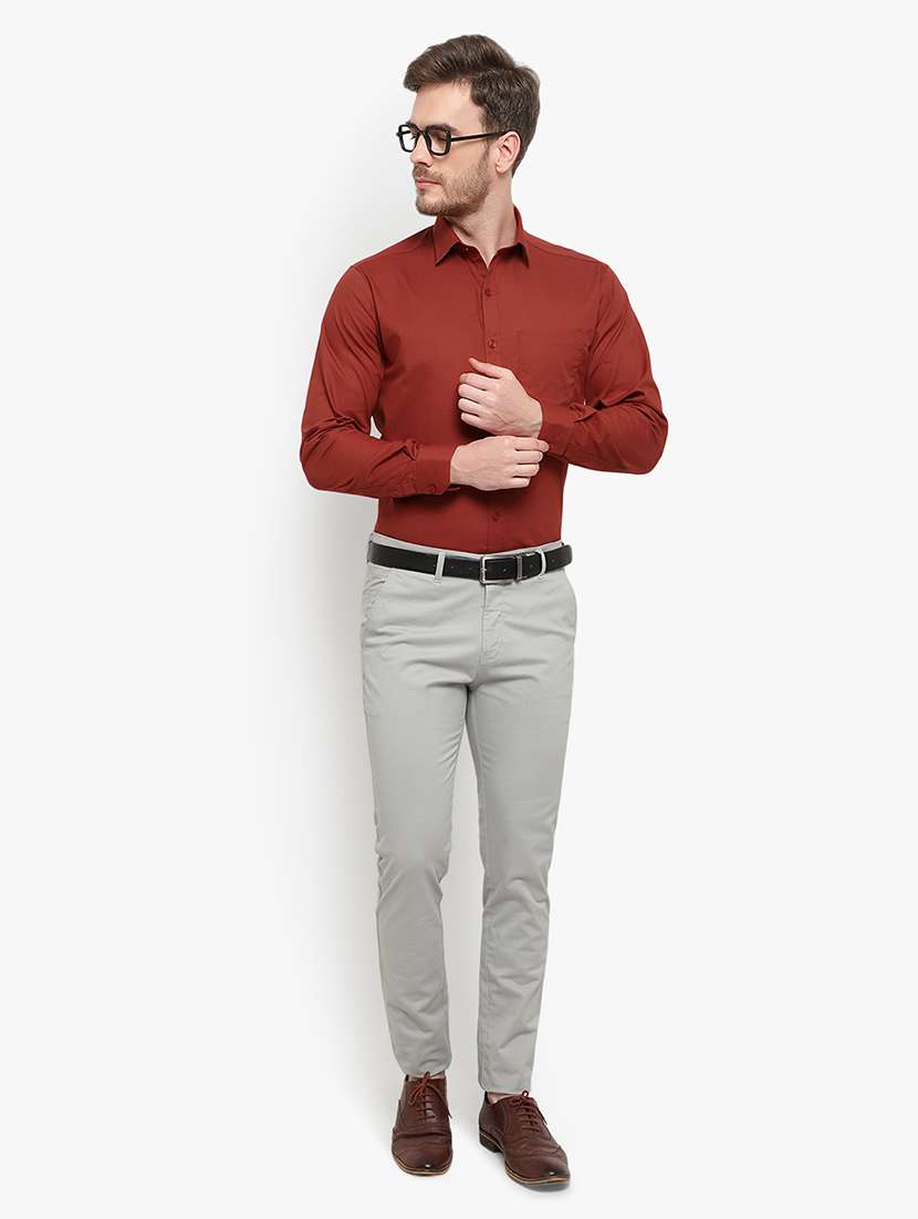 mens solids formal shirt - 18030713 - Standard Image - 3