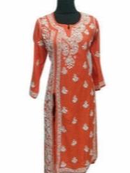 orange colour cotton kurti - 18030751 - Zoom Image - 0
