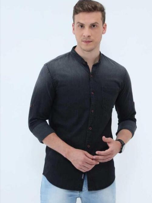 grey denim shirt - 18031310 - Standard Image - 0