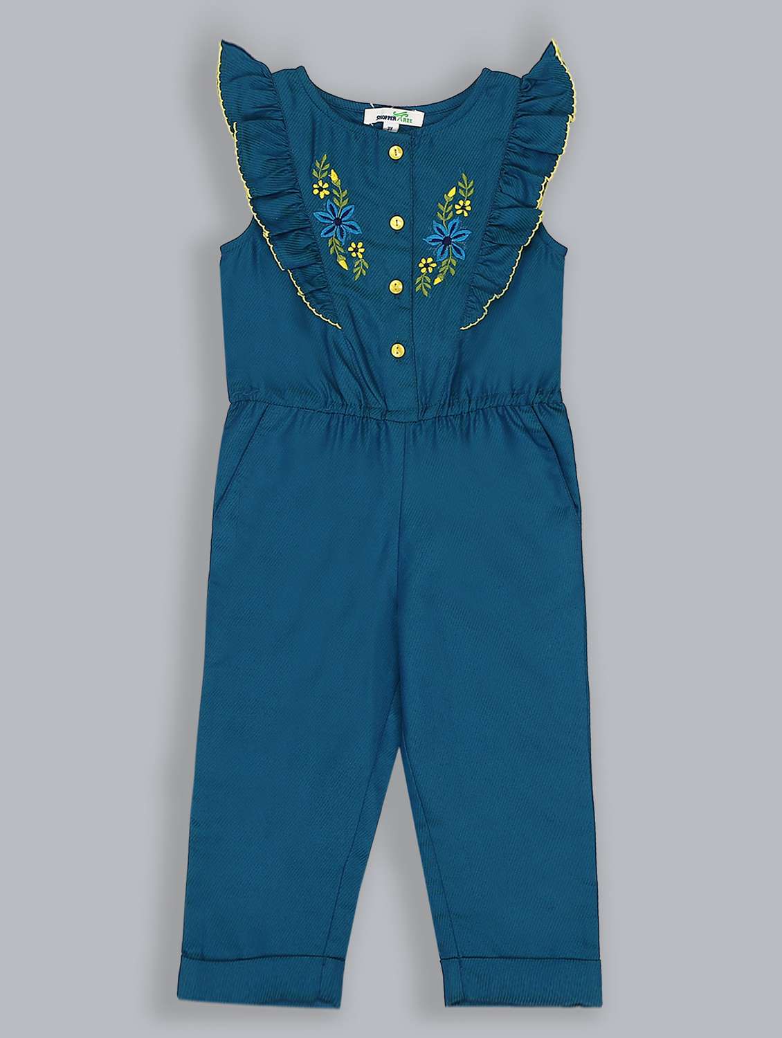 green embroidered detail jumpsuit  - 18031596 -  Zoom Image - 0
