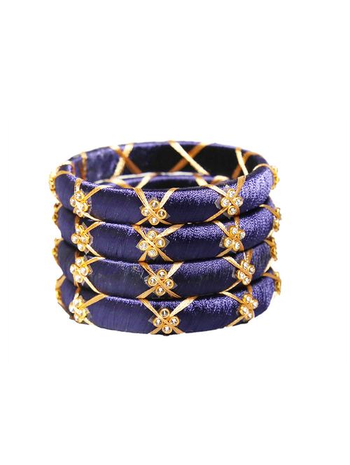 handmade silk thread sky blue kade cross set of 4 - 18031786 - Standard Image - 0