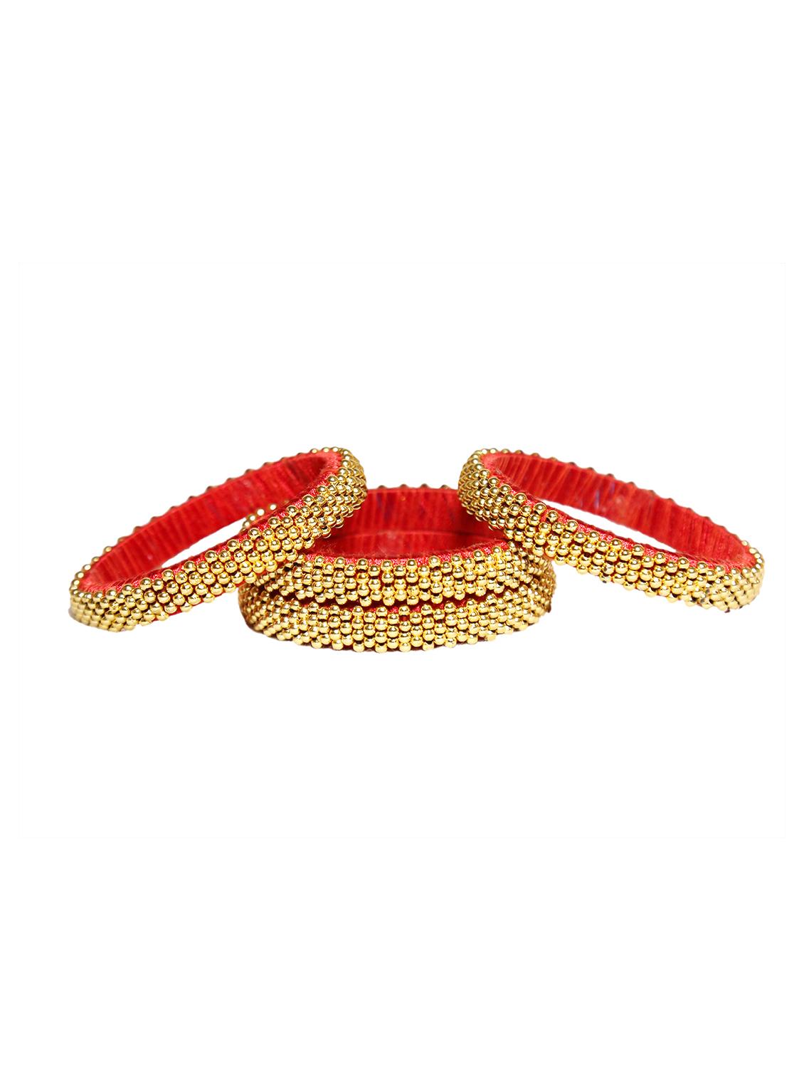 handmade silk thread golden beads kade set of 4 - 18031798 - Standard Image - 3