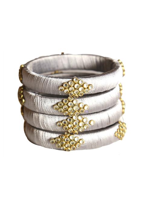 handmade silk thread grey set of 4 - 18031805 -  Standard Image - 0