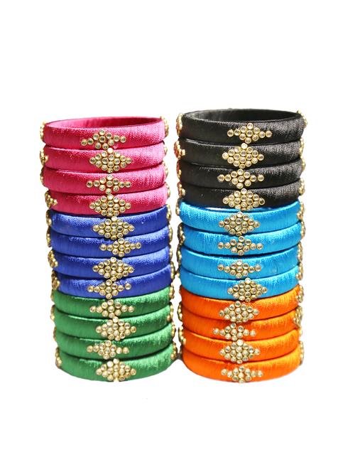 handmade silk thread combo multicolor pack set 24 - 18031812 - Standard Image - 0