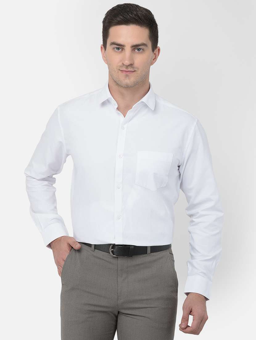 white solid formal shirt