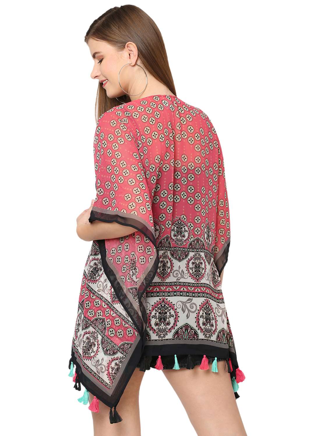 women printed short sleeves shrug - 18032186 - Standard Image - 3