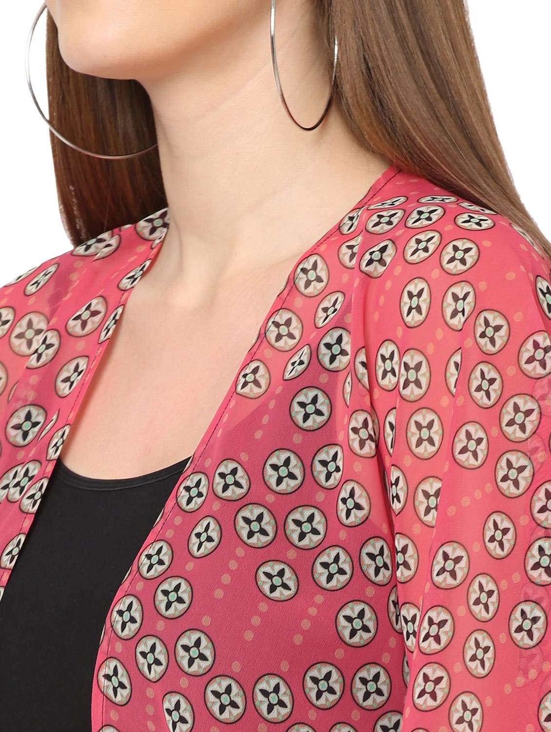 women printed short sleeves shrug - 18032186 - Standard Image - 5