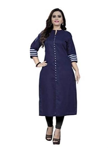 dark blue colour cotton kurti  - 18032312 -  Zoom Image - 0