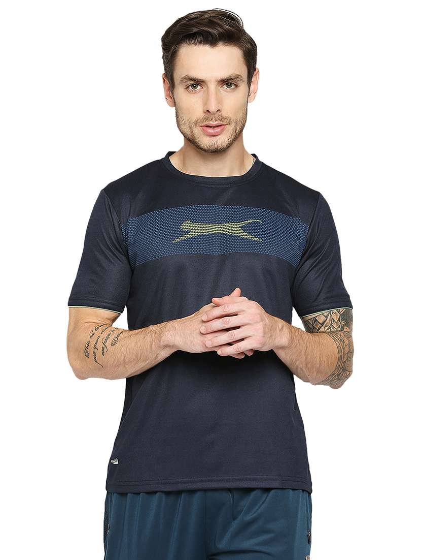 navy blue printed t-shirt - 18032510 -  Zoom Image - 0