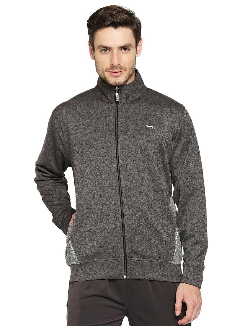 grey solid casual jacket - 18032720 -  Zoom Image - 0