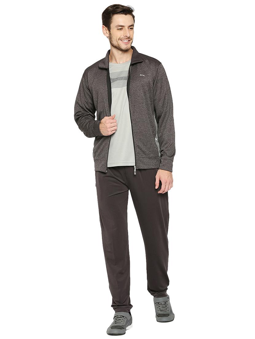 grey solid casual jacket - 18032720 - Standard Image - 3