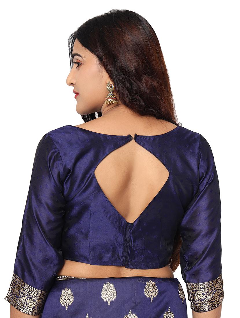 jacquard work banarasi saree with blouse - 18032916 - Standard Image - 3