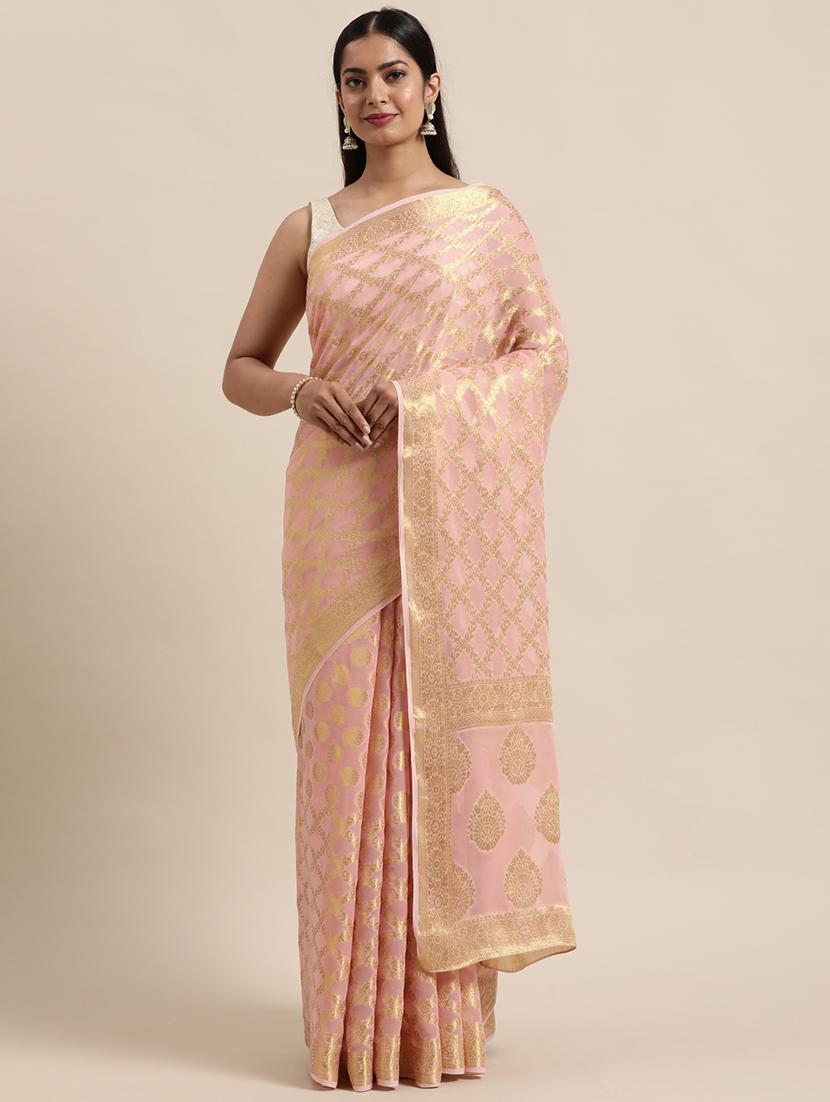 zari work woven saree with blouse - 18032969 - Zoom Image - 0
