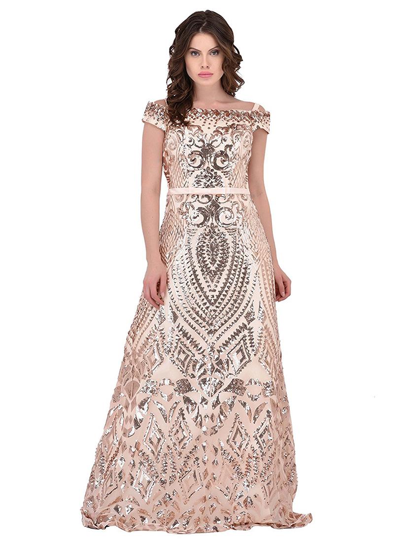 off shoulder embellished gown dress - 18033028 -  Zoom Image - 0