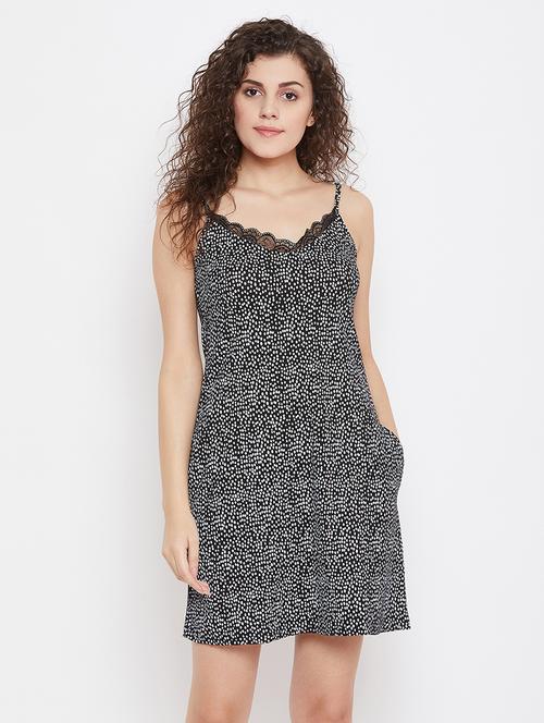 cami neck printed nighty - 18036425 - Standard Image - 0
