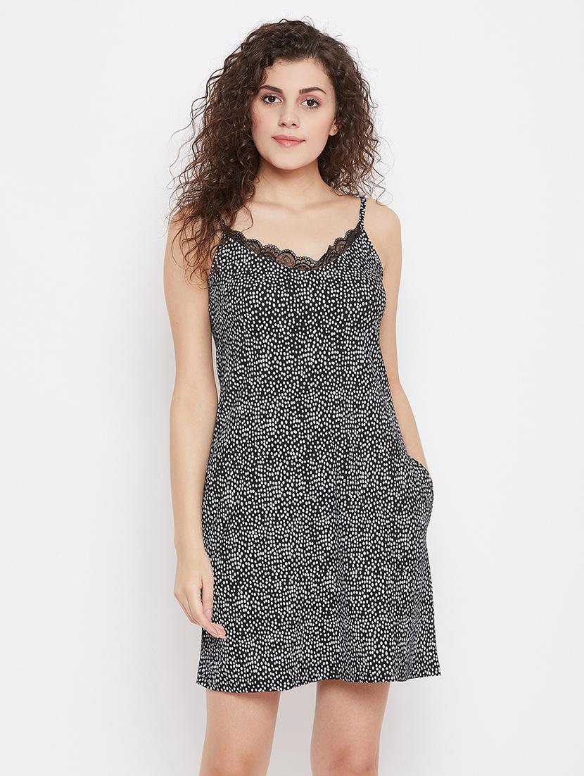 cami neck printed nighty - 18036425 - Zoom Image - 0