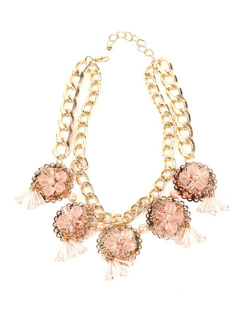 pink floral statement necklace - 18036462 -  Standard Image - 0