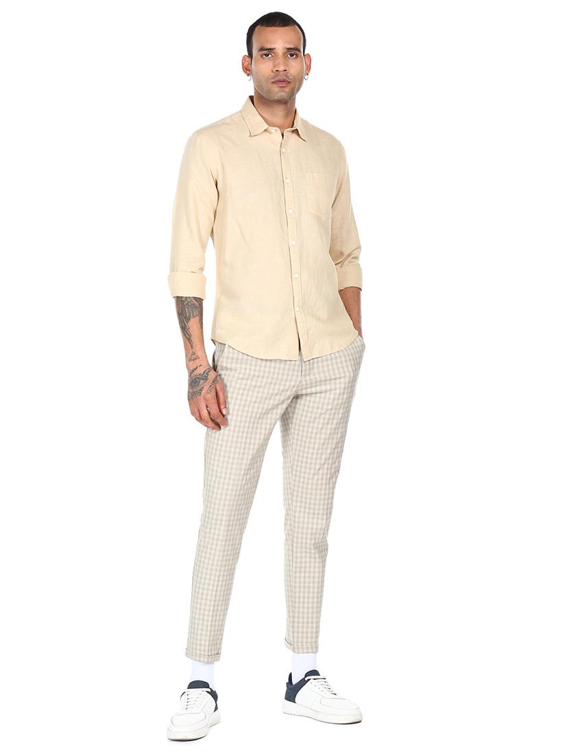 mens solid casual shirt - 18038454 - Standard Image - 3