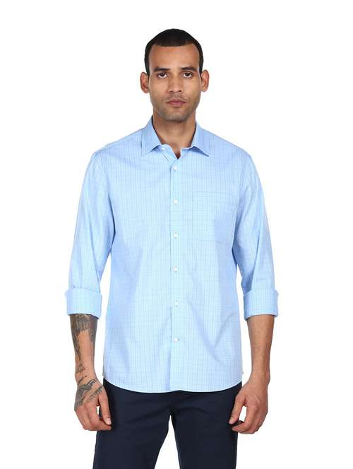 mens checks casual shirt - 18038484 - Standard Image - 0