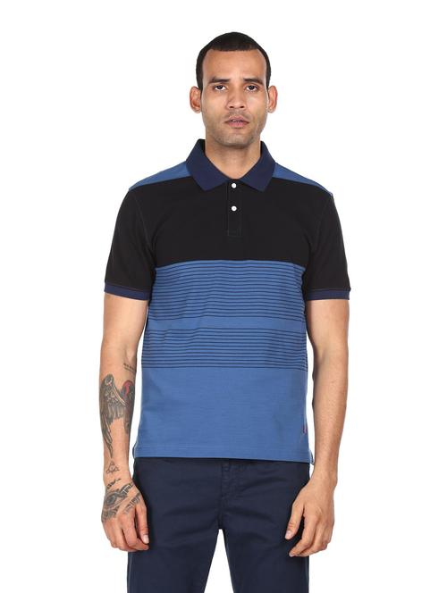 blue striped polo t-shirt - 18038547 -  Standard Image - 0