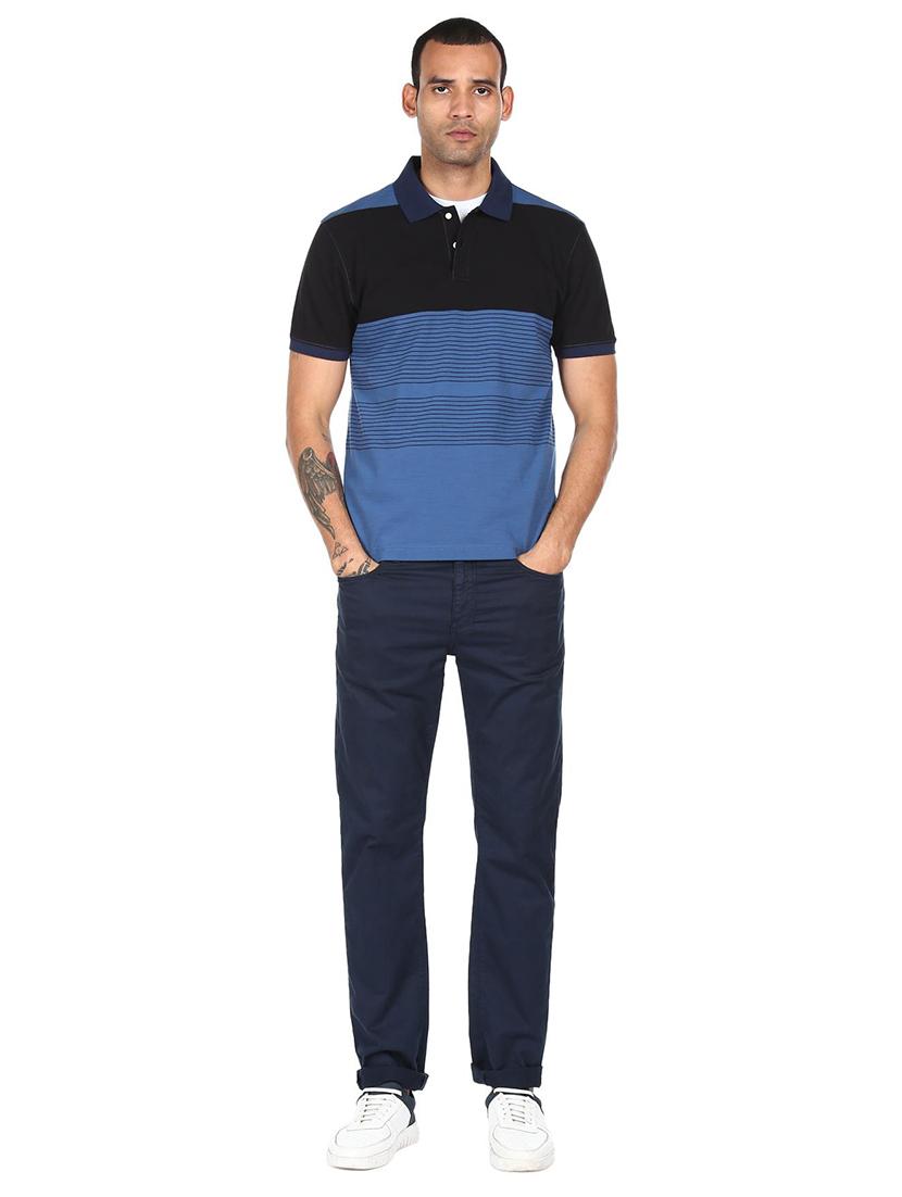 blue striped polo t-shirt - 18038547 - Standard Image - 3