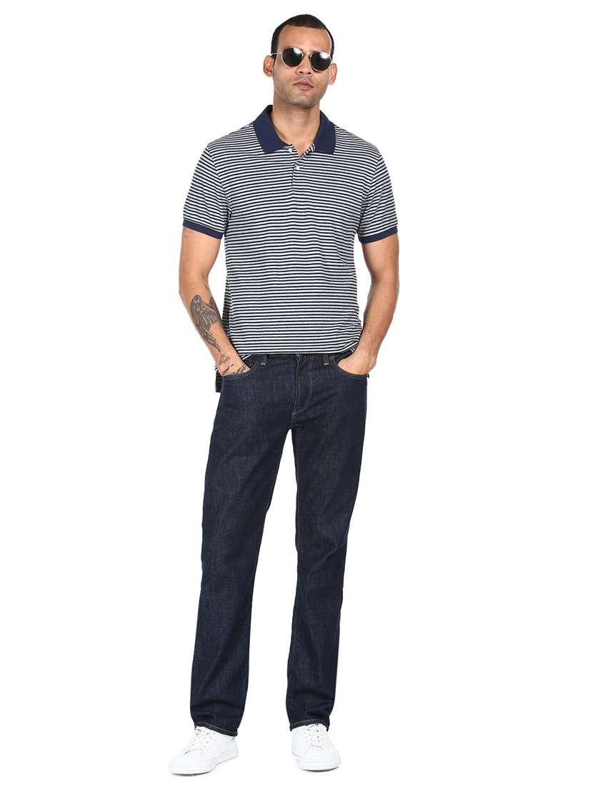 blue striped polo t-shirt - 18038558 - Standard Image - 3