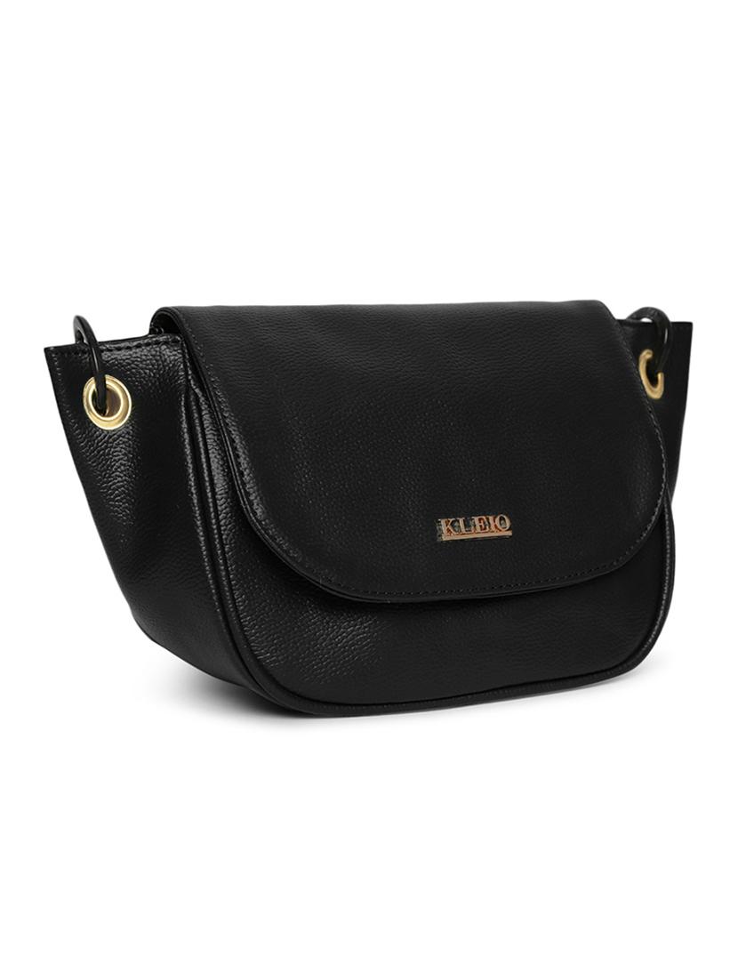 black leatherette (pu) sling bag - 18038778 - Standard Image - 3