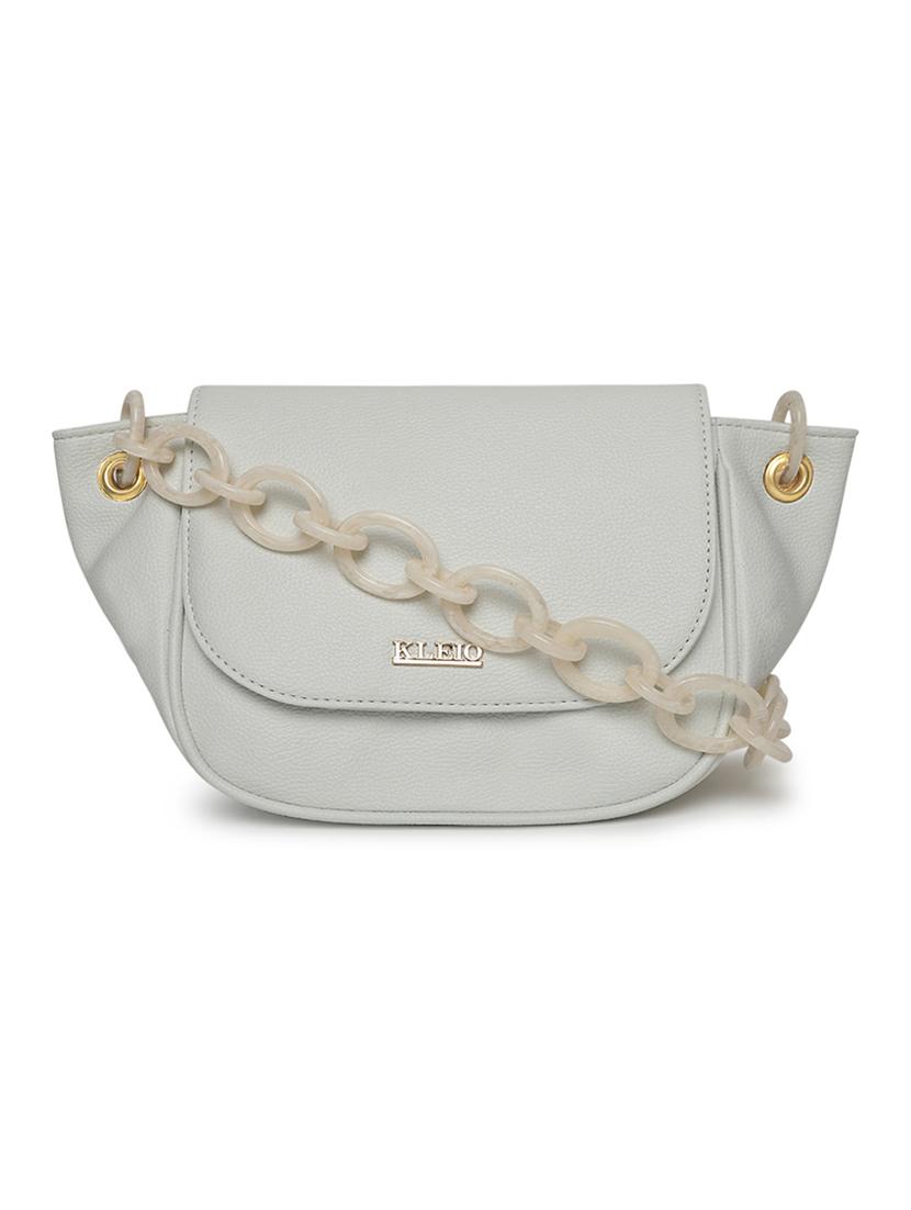 white leatherette (pu) sling bag - 18038779 - Zoom Image - 0