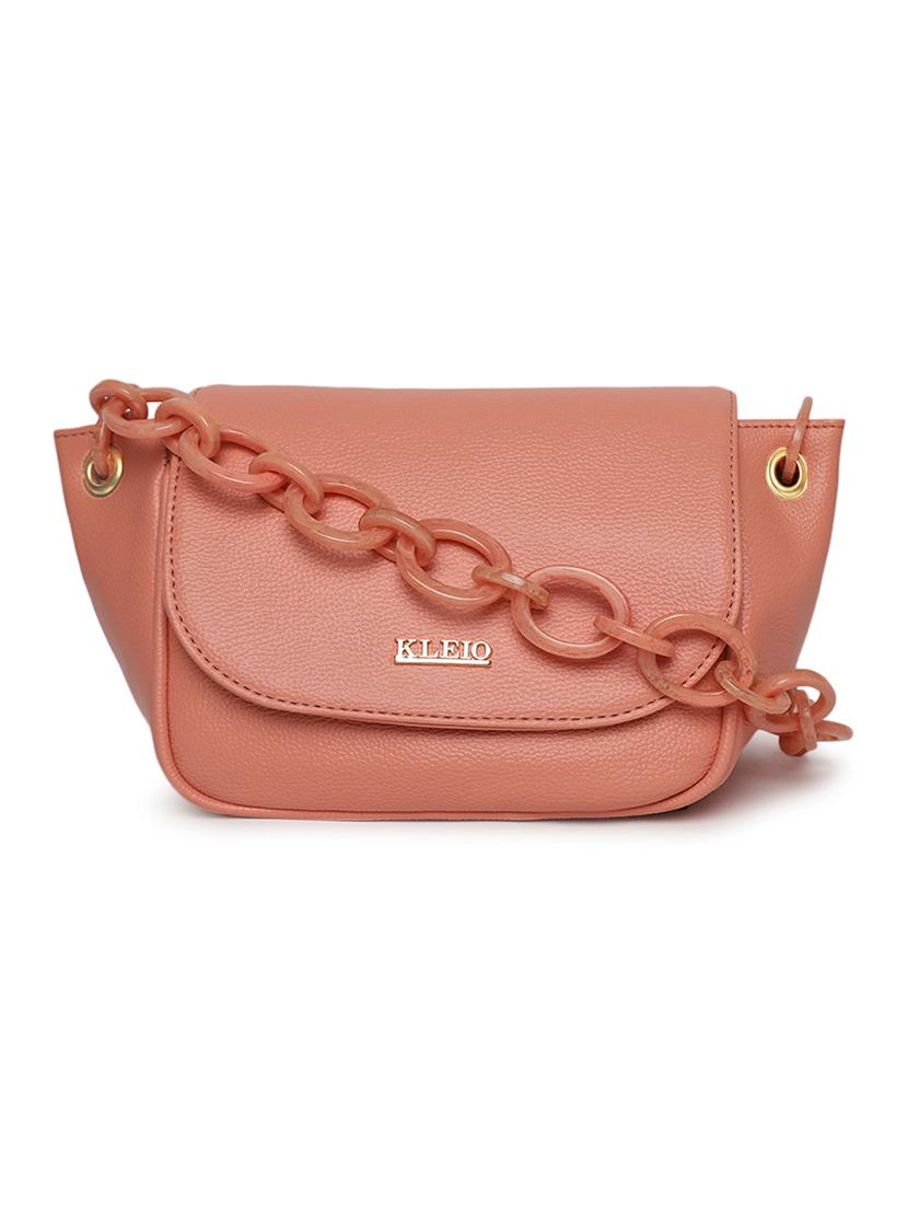 pink leatherette (pu) sling bag - 18038785 - Zoom Image - 0