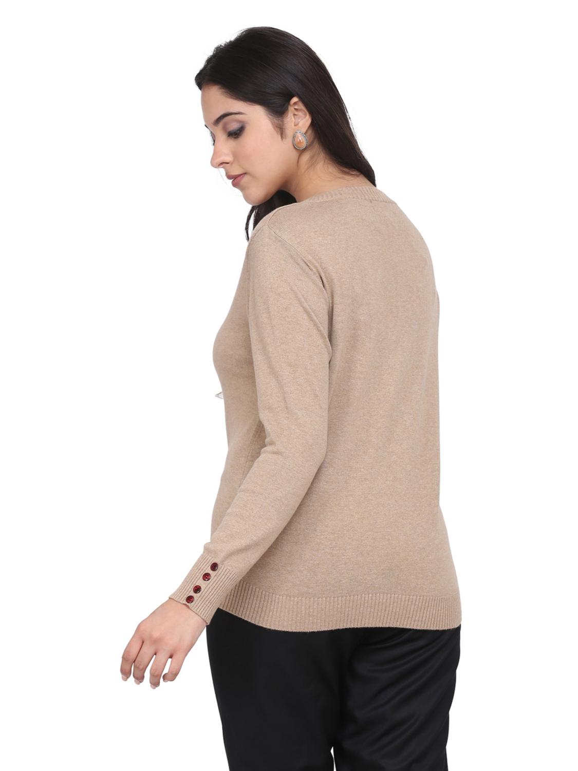 brown full sleeves regular pullover - 18039189 - Standard Image - 3