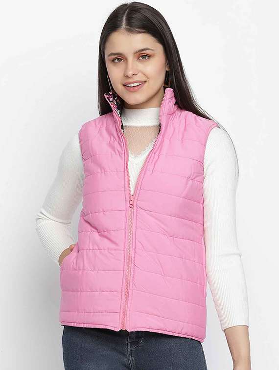 mandarin neck printed  reversible jacket - 18039460 -  Standard Image - 3