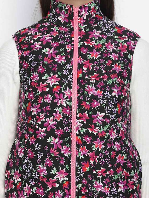 mandarin neck printed  reversible jacket - 18039460 -  Standard Image - 5