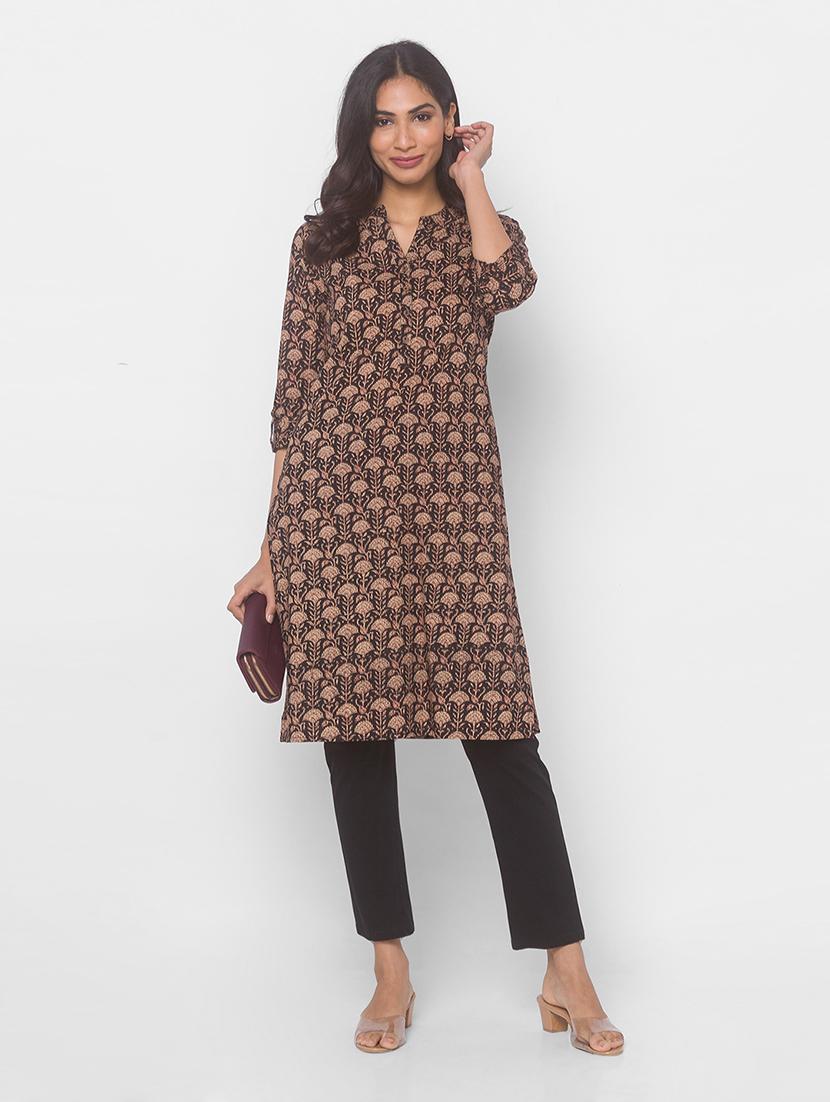 women's straight kurta - 18039525 - Standard Image - 3