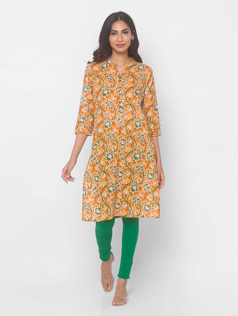 floral straight kurta - 18039526 - Zoom Image - 0