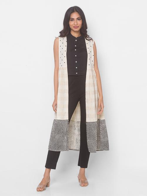 offwhite cotton aline kurta - 18039543 - Standard Image - 0