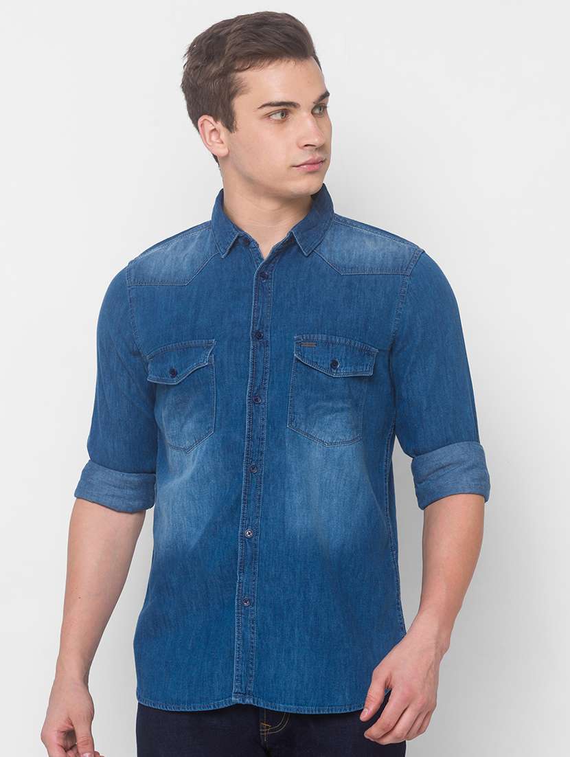 mens solid casual shirt