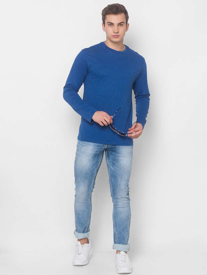 blue solid t-shirt - 18039575 -  Standard Image - 3