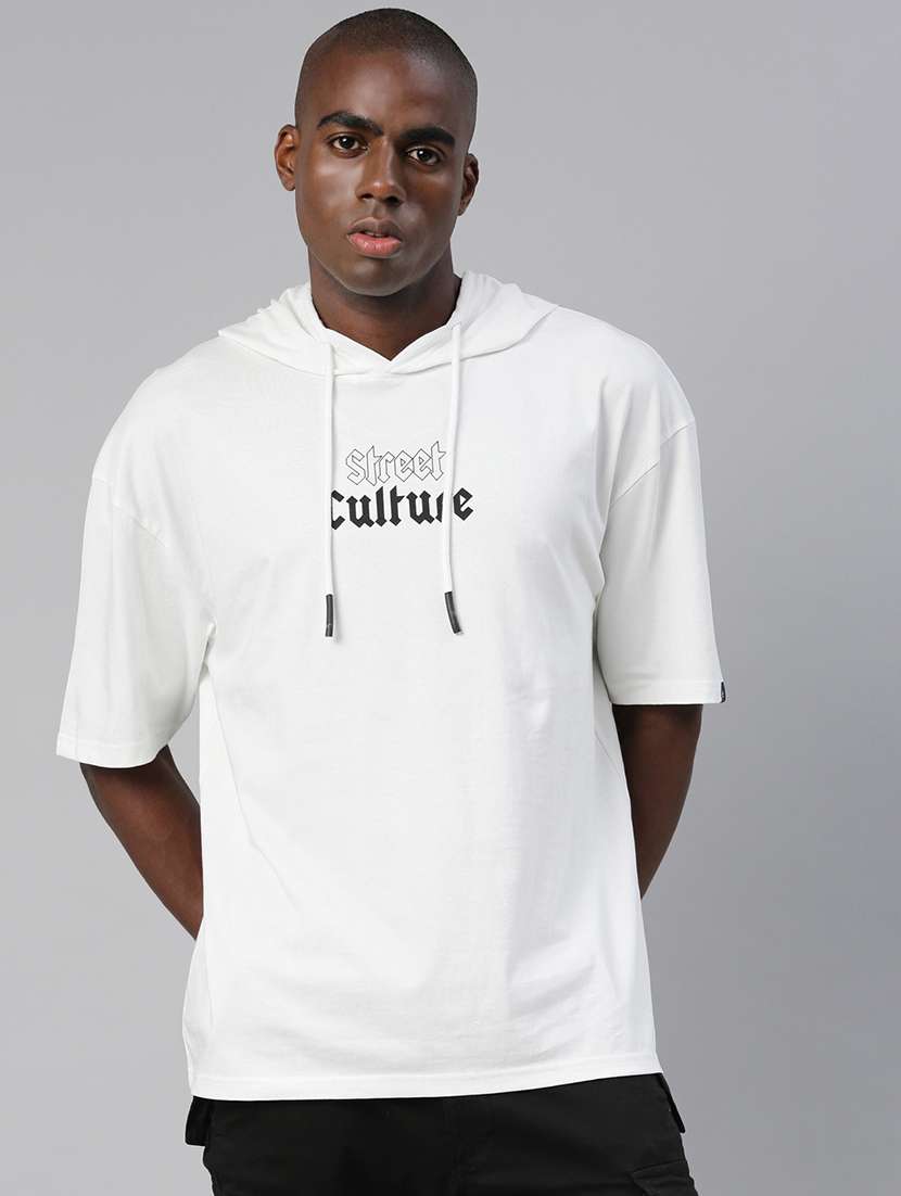 Buy online White Printed T-shirt from 