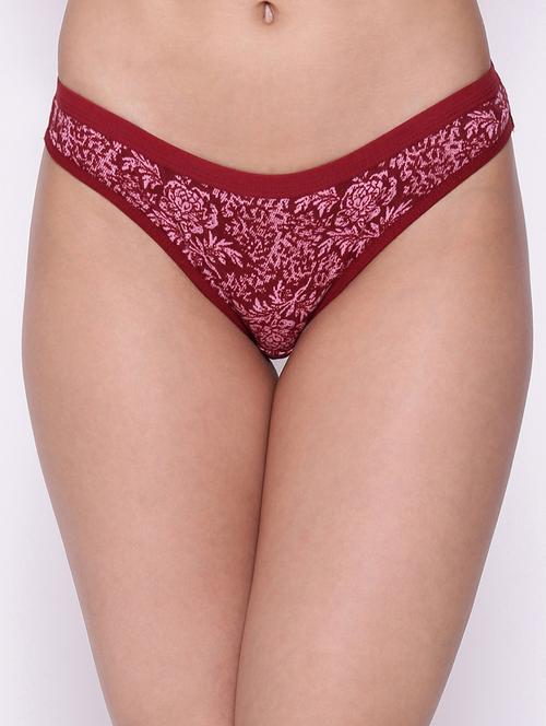 red printed bikini panty - 18040490 - Standard Image - 0