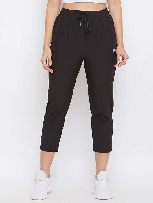 high rise solid track pant - 18040708 -  Standard Image - 0