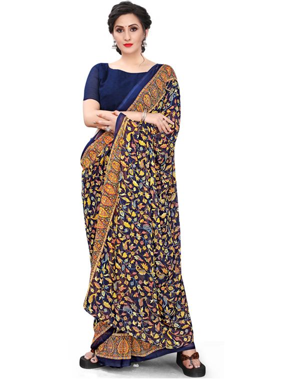floral printed saree  with blouse - 18040974 -  Zoom Image - 0