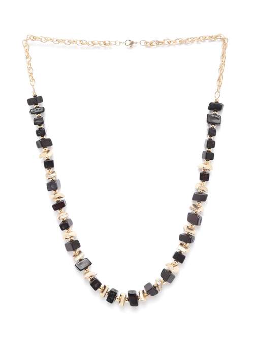 black gold-plated beaded necklace - 18041711 -  Standard Image - 0