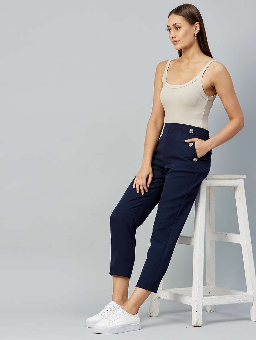 mid rise cigarette pants trouser - 18042156 -  Standard Image - 3