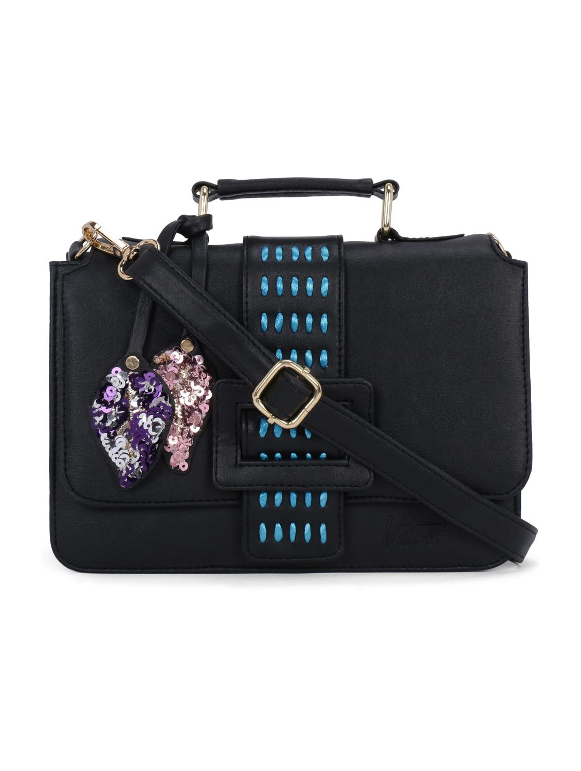 black leatherette (pu) sling bag - 18042358 - Zoom Image - 0