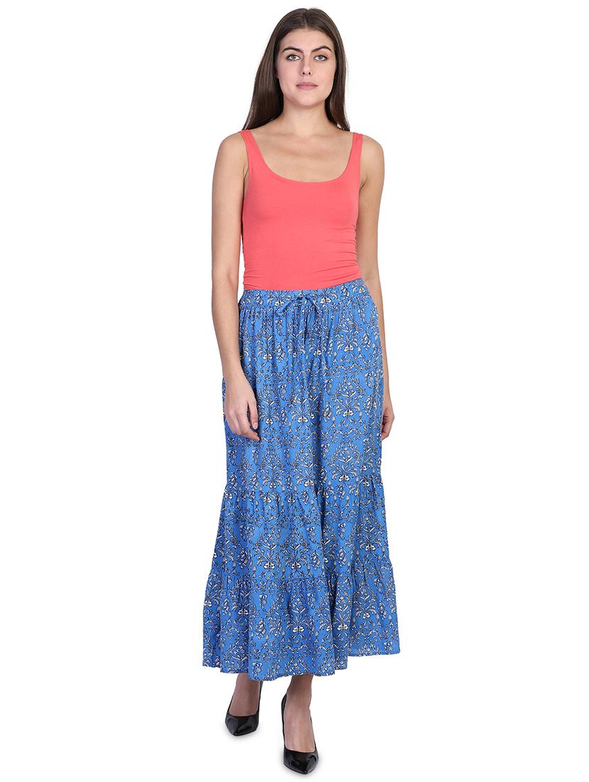 mid rise floral a-line skirt - 18042559 - Standard Image - 3