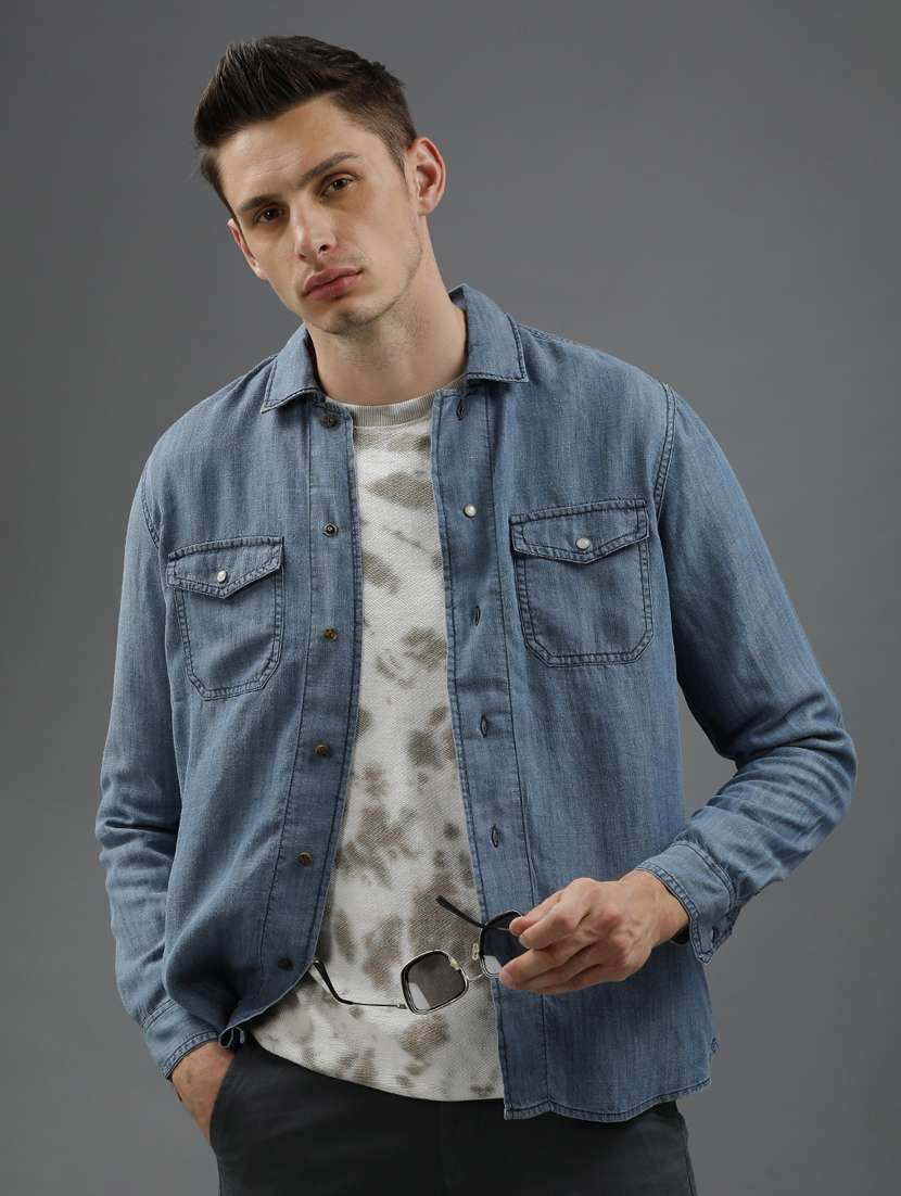 light blue faded casual shirt