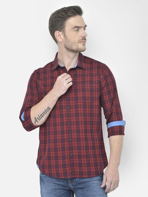 red checkered casual shirt - 18042954 - Standard Image - 0